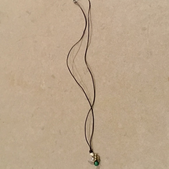 NWOT- long leather boho charm necklace - Picture 2 of 3